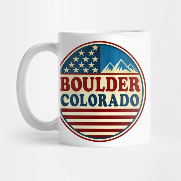 Boulder Colorado Mountains Red White And Blue by TravelTime